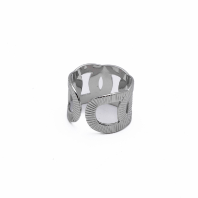ANILLO ZO8738R Plateado Acero Inoxidable -2A36