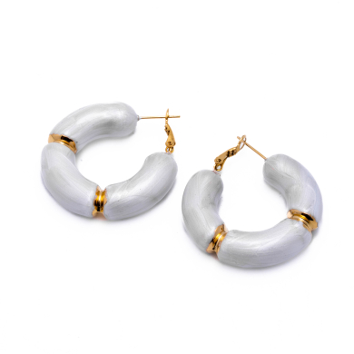 ARETES ZO13247E DORADO BLANCO Acero Inoxidable F55