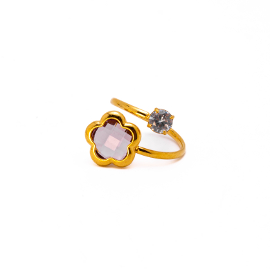 ANILLO ZO14521R/10MM DORADO MORADO Acero Inxidable A29