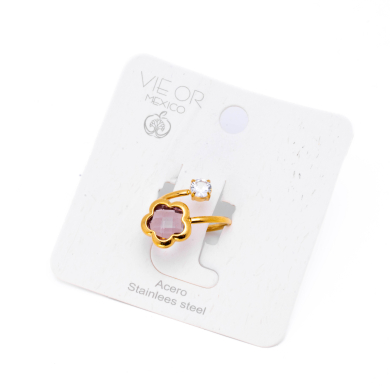 ANILLO ZO14521R/10MM DORADO MORADO Acero Inxidable A29