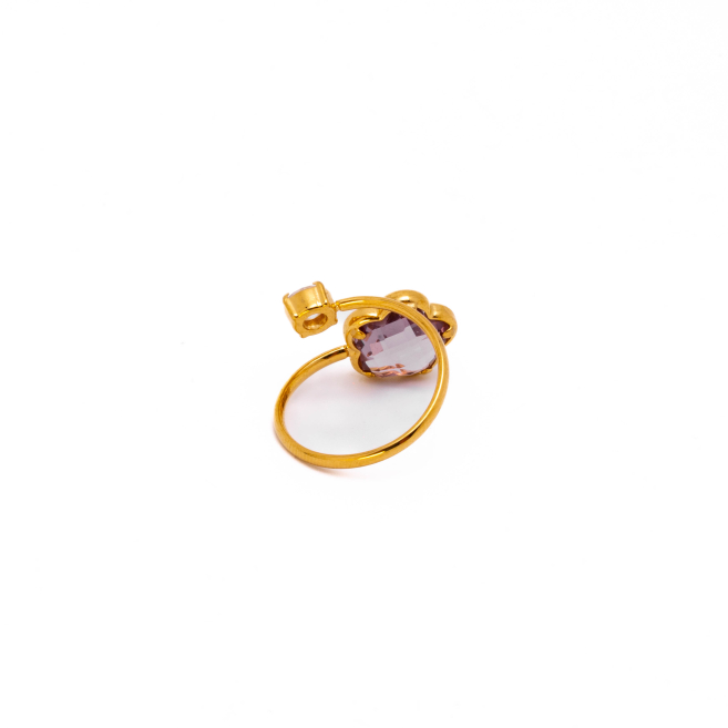 ANILLO ZO14521R/10MM DORADO MORADO Acero Inxidable A29