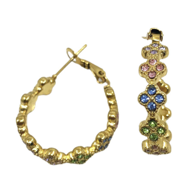 ARETES ZO13539E DORADO+BLANCO Acero Inoxidable