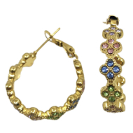 ARETES ZO13539E PLATEADO+BLANCO Acero Inoxidable
