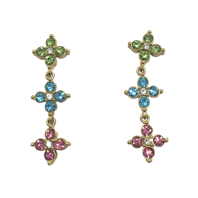 ARETES ZO15145E DORADO+BLANCO Acero Inoxidable