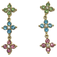 ARETES ZO15145E DORADO+BLANCO Acero Inoxidable