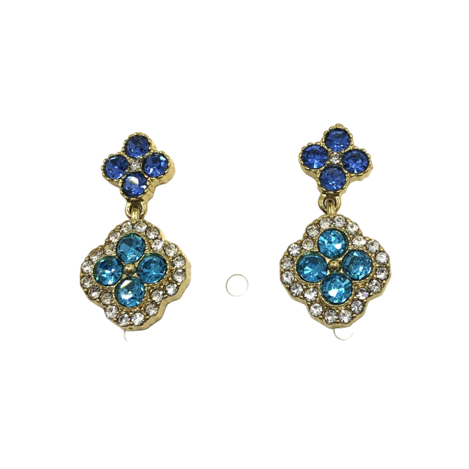 ARETES ZO14542E DORADO+VERDE Acero Inoxidable