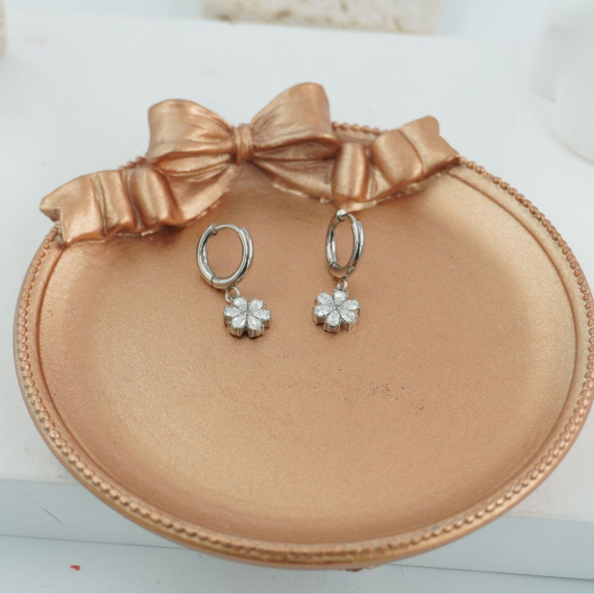 ARETES ZO12309E PLATEADO Acero Inoxidable G23
