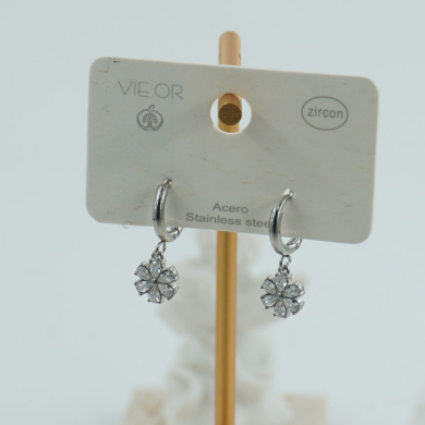 ARETES ZO12309E PLATEADO Acero Inoxidable G23