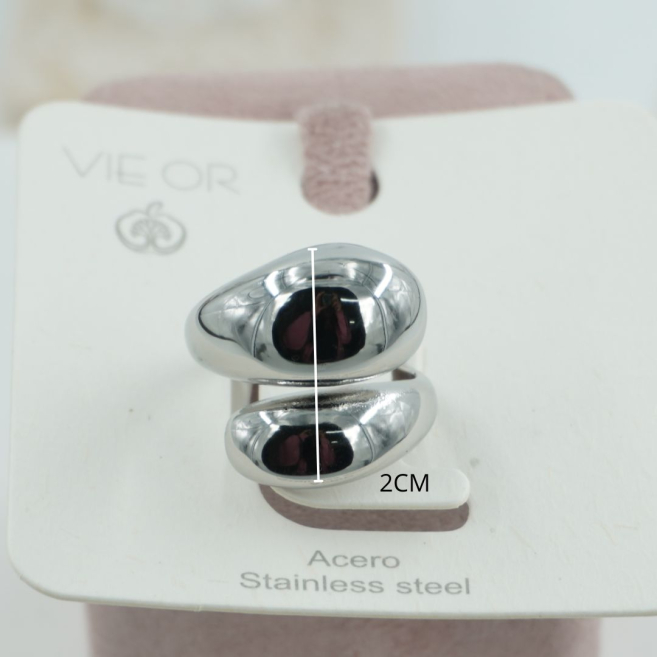 ANILLO ZO11695R PLATEADO Acero Inoxidable