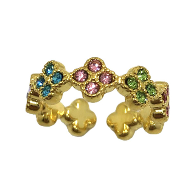 ANILLO ZO15014R DORADO+BLANCO Acero Inoxidable