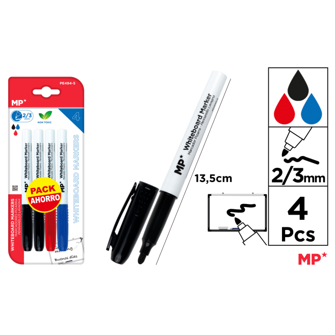 MARCADOR DE PIZARRA 2U NEGRO. 1U ROJO. 1U AZUL F12 - F12