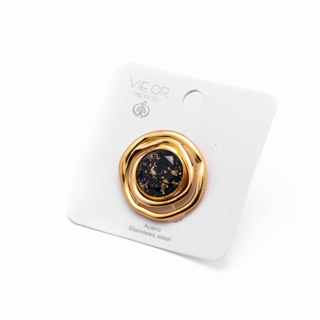 ANILLO Y00536 NEGRO Acero Inoxidable 2A14