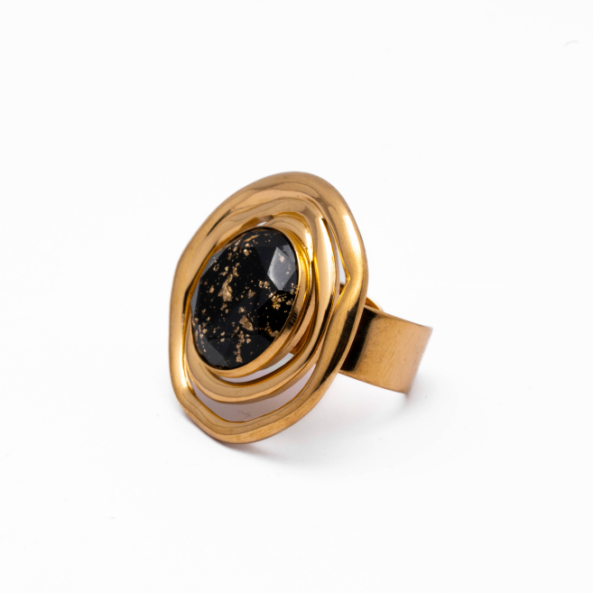 ANILLO Y00536 NEGRO Acero Inoxidable 2A14