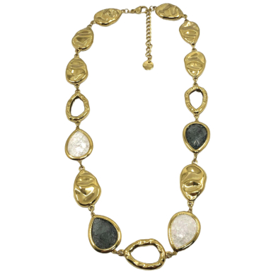 COLLAR ZO15290N DORADO+MULTICOLOR Acero Inoxidable