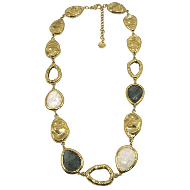 COLLAR ZO15290N DORADO+MULTICOLOR Acero Inoxidable