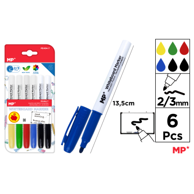 MARCADOR DE PIZARRA 6U COLORES VARIADOS - H31