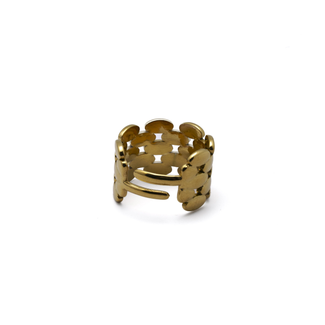 ANILLO ZO8022R Dorado Acero Inoxidable -2A56