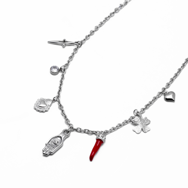 COLLAR ZO13355N PLATEADO Acero Inoxidable