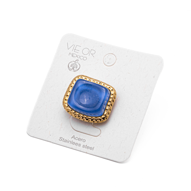 ANILLO ZO14208R DORADO+AZUL Acero Inoxidable