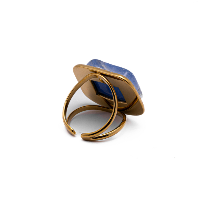 ANILLO ZO14208R DORADO+AZUL Acero Inoxidable