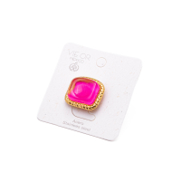 ANILLO ZO14208R DORADO+FUXIA Acero Inoxidable