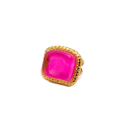 ANILLO ZO14208R DORADO+FUXIA Acero Inoxidable