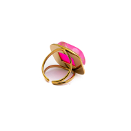 ANILLO ZO14208R DORADO+FUXIA Acero Inoxidable