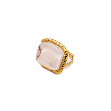 ANILLO ZO14208R DORADO+BLANCO Acero Inoxidable