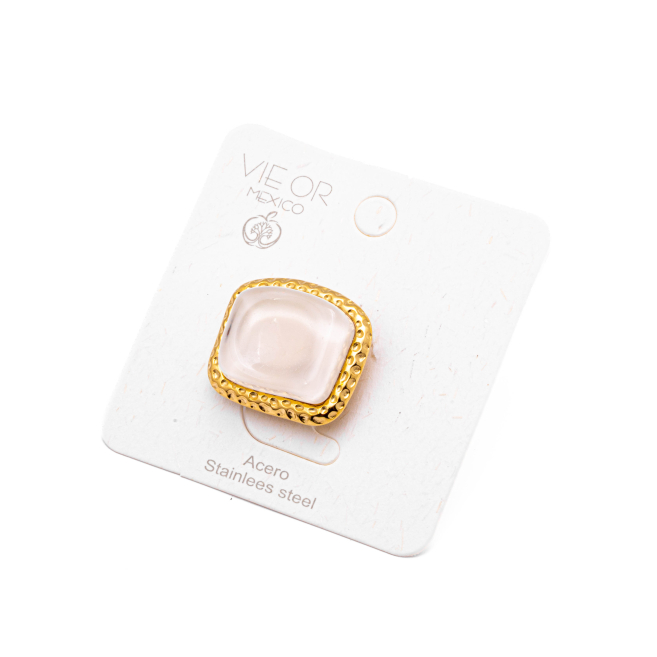 ANILLO ZO14208R DORADO+BLANCO Acero Inoxidable