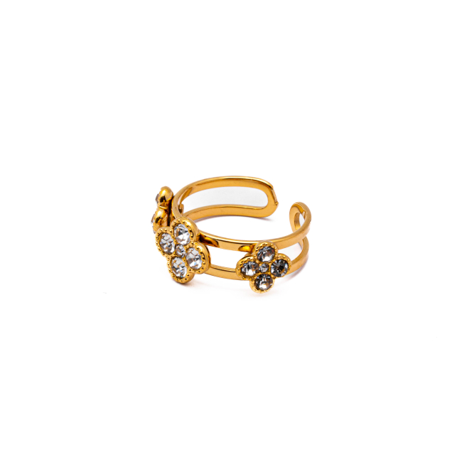 ANILLO ZO15099R DORADO+BLANCO Acero Inoxidable