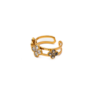 ANILLO ZO15099R DORADO+BLANCO Acero Inoxidable