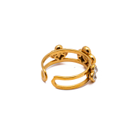 ANILLO ZO15099R DORADO+BLANCO Acero Inoxidable