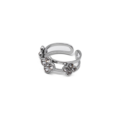ANILLO ZO15099R PLATEADO+BLANCO Acero Inoxidable A42