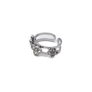 ANILLO ZO15099R PLATEADO+BLANCO Acero Inoxidable A42