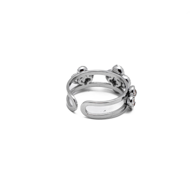 ANILLO ZO15099R PLATEADO+BLANCO Acero Inoxidable A42