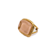 ANILLO ZO14208R DORADO+CAFE Acero Inoxidable