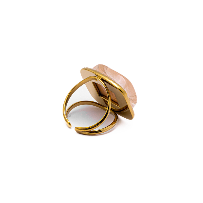 ANILLO ZO14208R DORADO+CAFE Acero Inoxidable