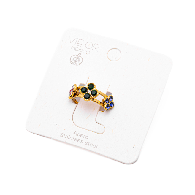 ANILLO ZO15099R DORADO+MULTICOLOR Acero Inoxidable A42