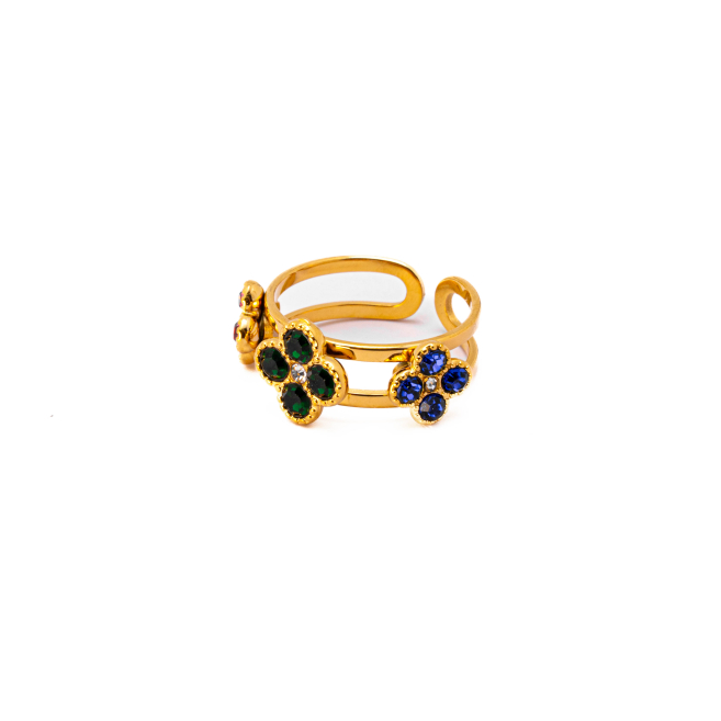 ANILLO ZO15099R DORADO+MULTICOLOR Acero Inoxidable A42