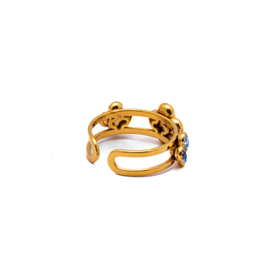 ANILLO ZO15099R DORADO+AZUL Acero Inoxidable A42
