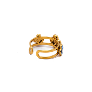 ANILLO ZO15099R DORADO+AZUL Acero Inoxidable A42