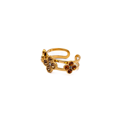ANILLO ZO15099R DORADO+CAFE Acero Inoxidable A42
