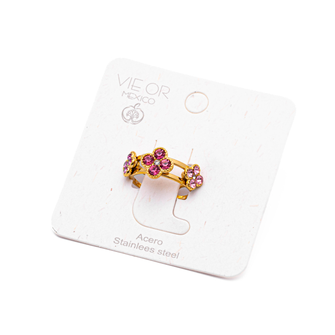 ANILLO ZO15099R DORADO+ROSA Acero Inoxidable A42