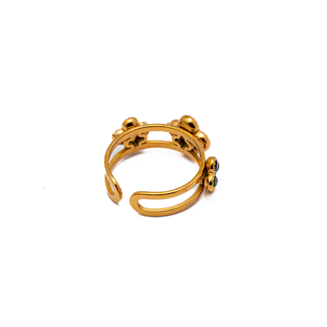 ANILLO ZO15099R DORADO+VERDE Acero Inoxidable A42
