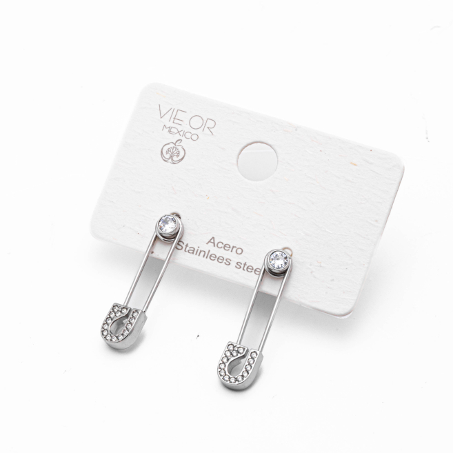 ARETES ZO15060E PLATEADO Acero Inoxidable