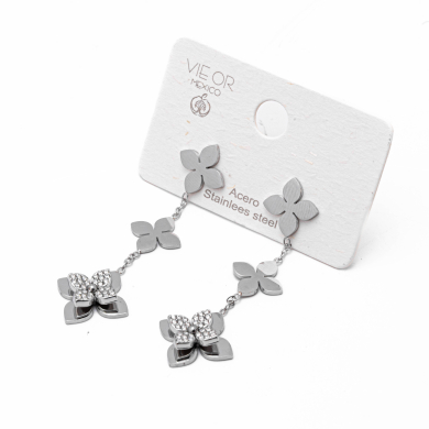 ARETES ZO15252E PLATEADO Acero Inoxidable