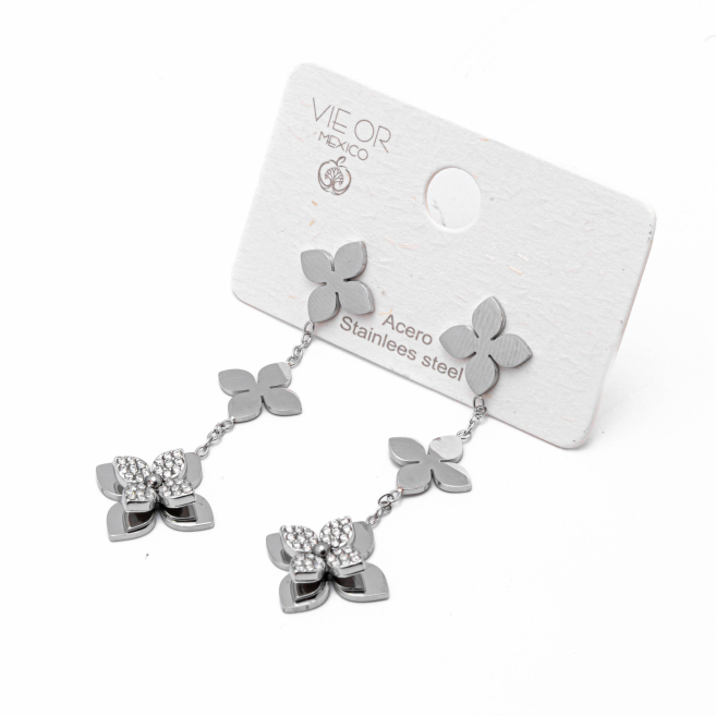 ARETES ZO15252E PLATEADO Acero Inoxidable