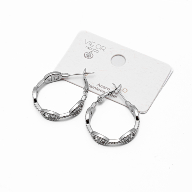 ARETES ZO15017E PLATEADO Acero Inoxidable F27