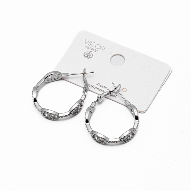 ARETES ZO15017E PLATEADO Acero Inoxidable