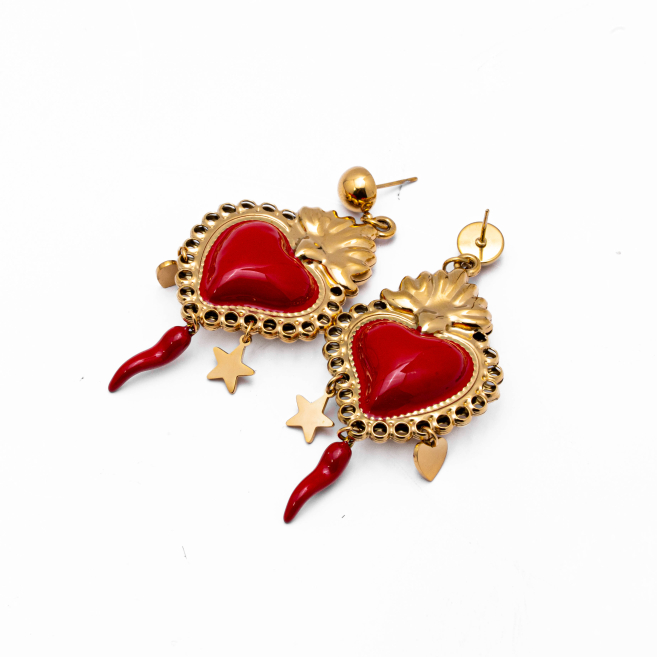 ARETES ZO14563E DORADO Acero Inoxidable